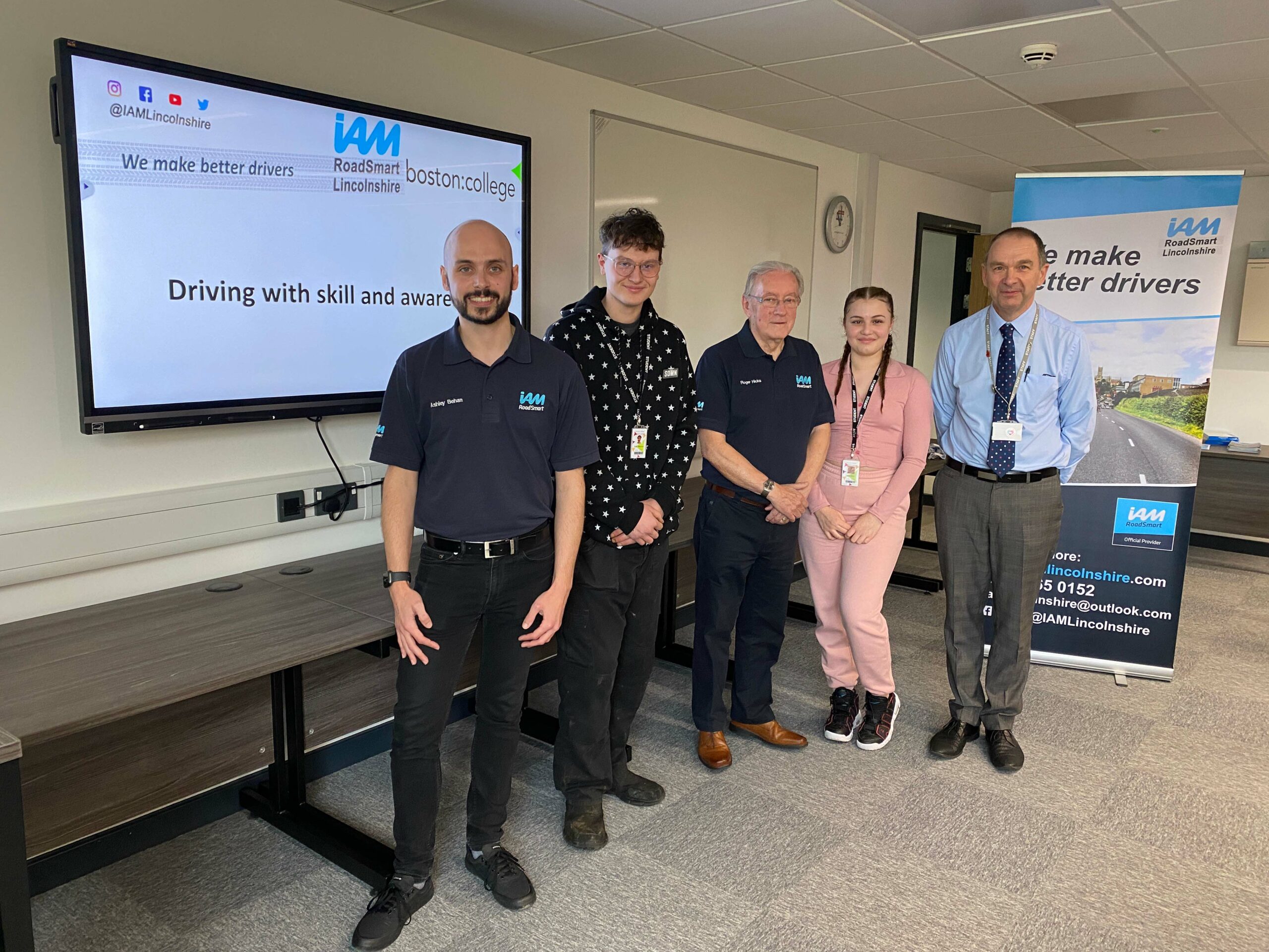 IAM Road Smart Staff with BC Learner and Staff Member for Road Safety Week 2021