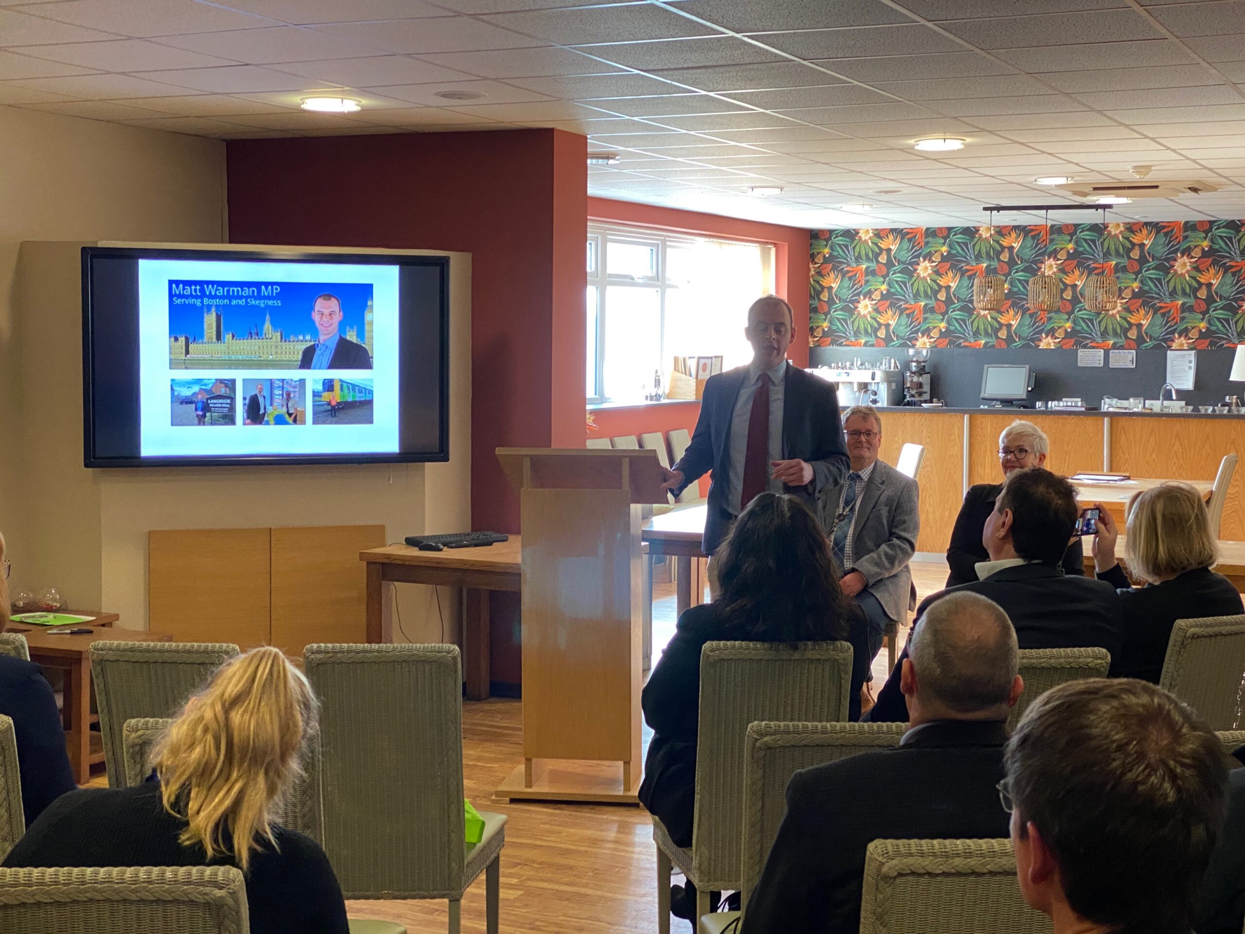 Matt Warman MP speaking Boston College Business Breakfast April 2022