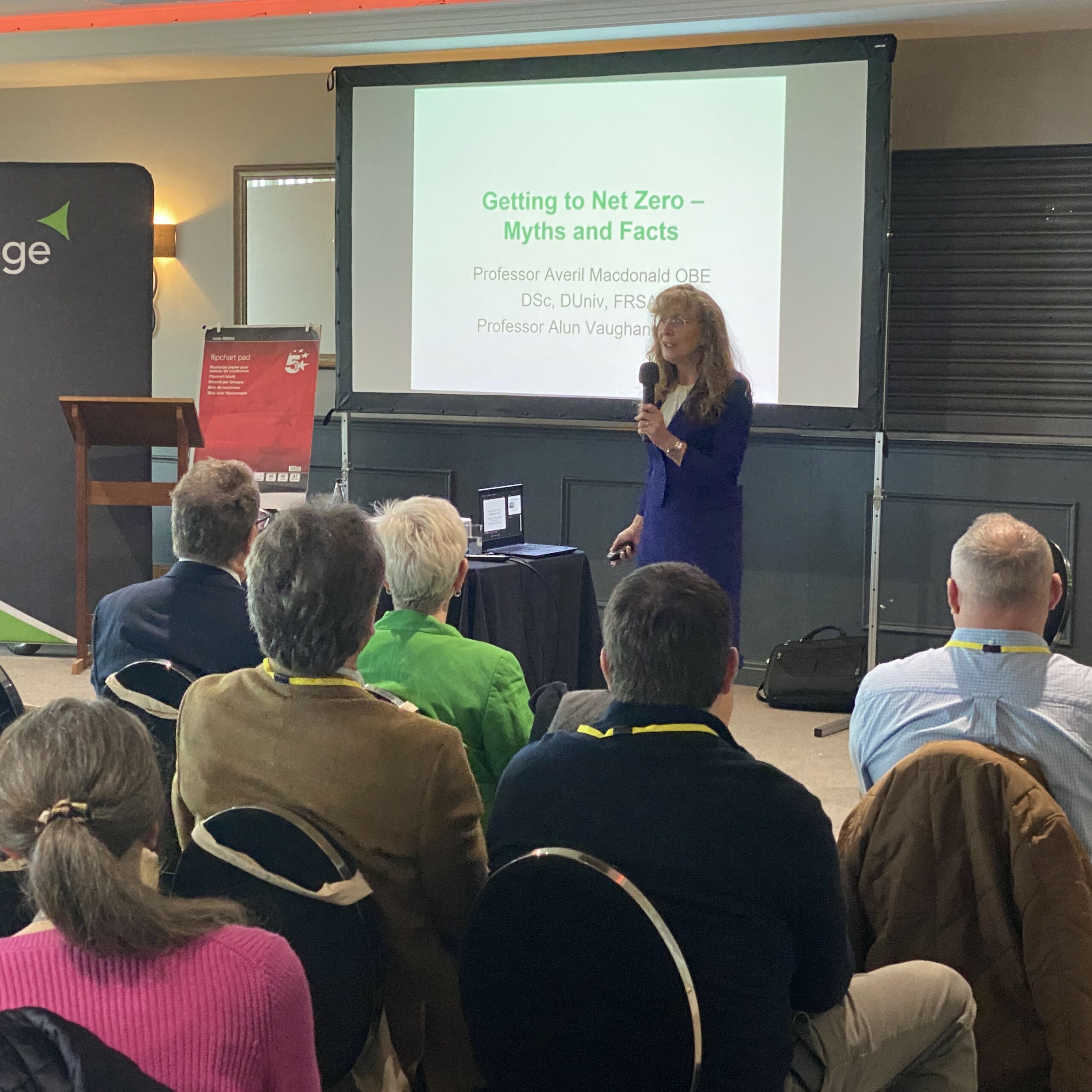 Professor Averil MacDonald giving a keynote address at Boston College's Low Carbon Lincolnshire Event