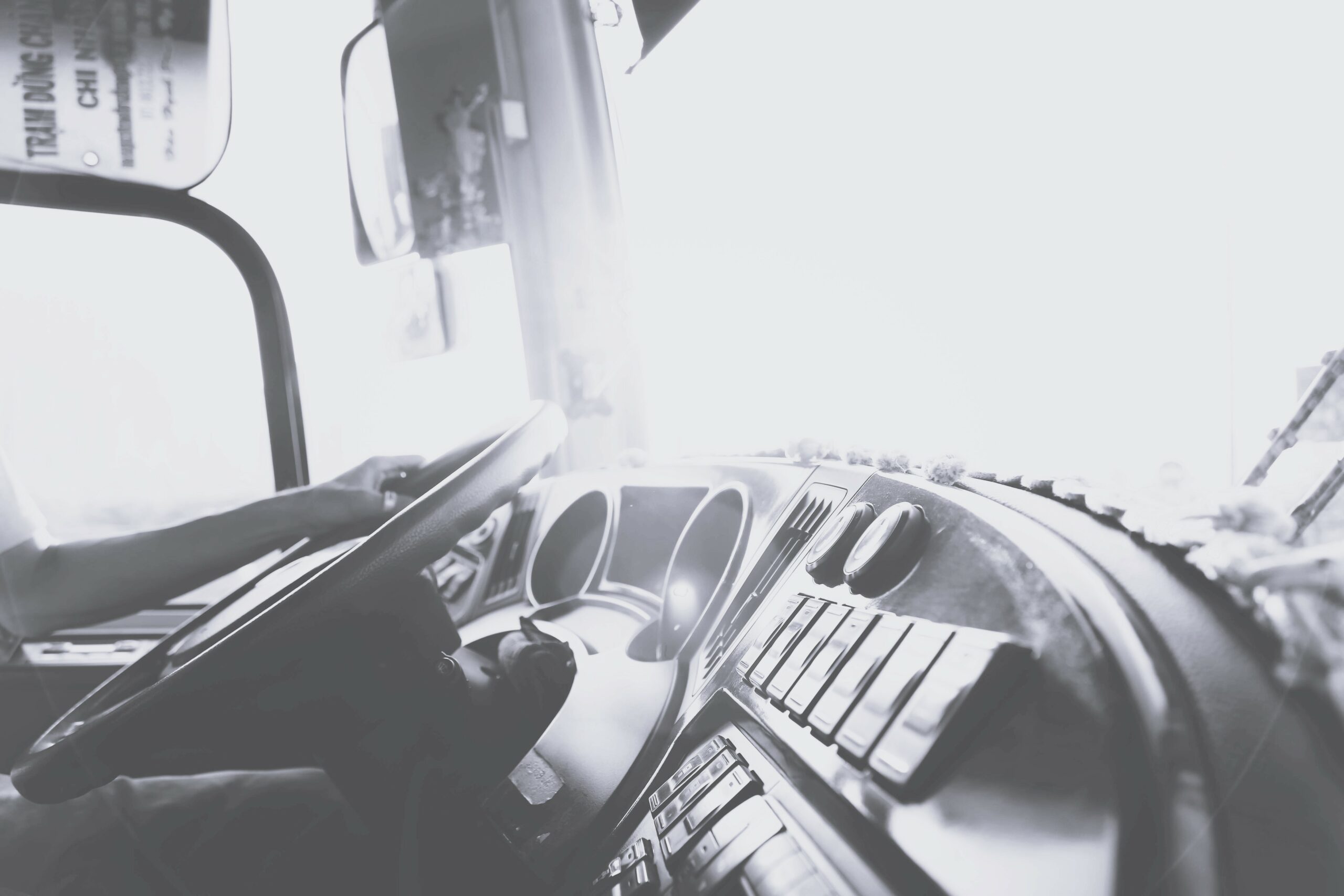 Black and White image of the inside of a lorry - Image from Pexels