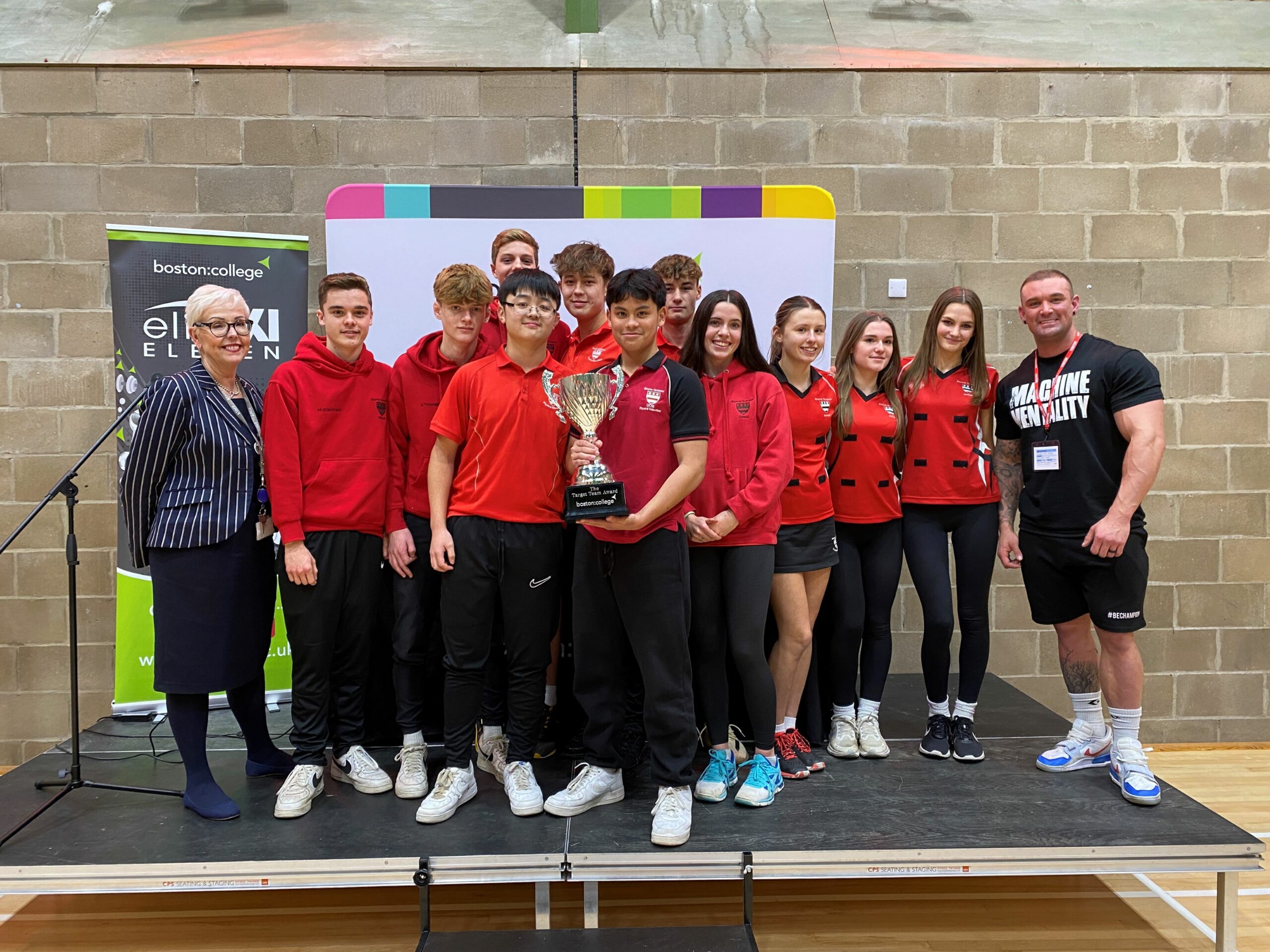 Here shows winners, Bourne Grammar, proudly showing their trophy!