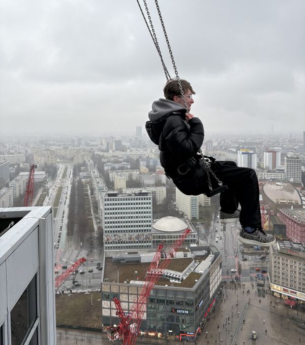 Boston College Engineering Student, Matilda Spencer, Turing Scheme 2025 - on Europe's highest swing in Berlin