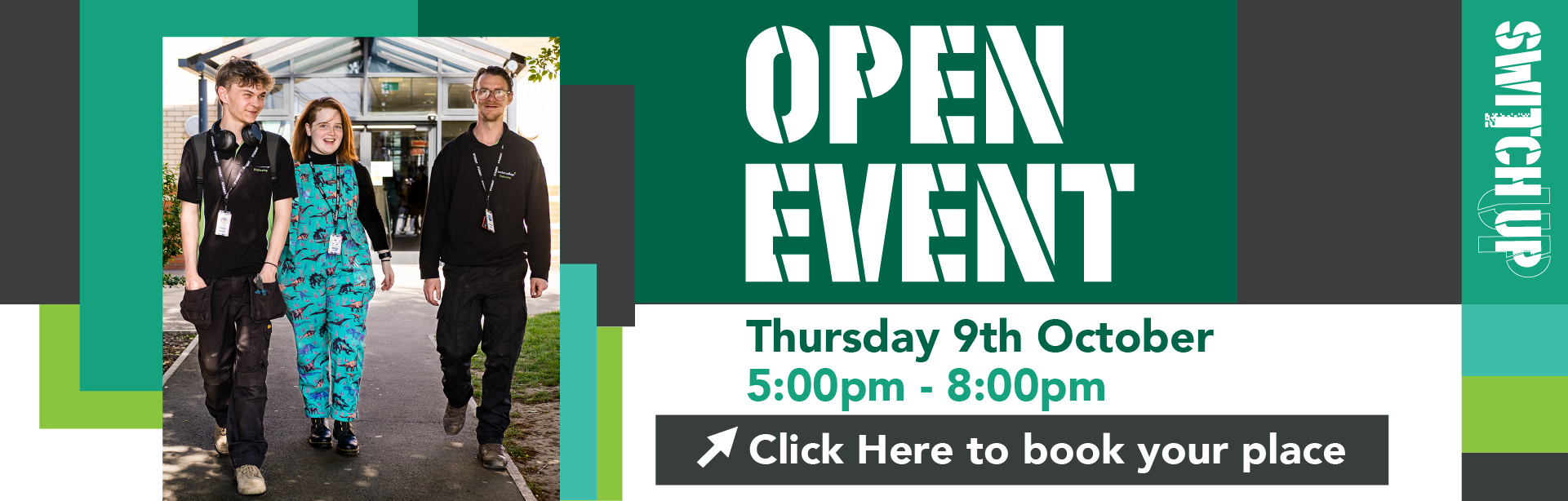 October 2025 Open Event Website Banner Thursday 9th October 5:00pm-8:00pm Click here to book your place